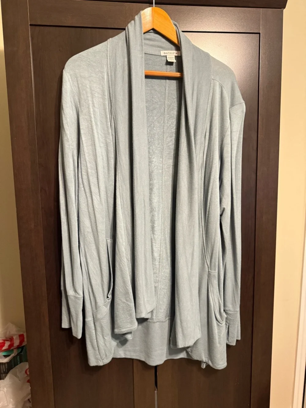 ATHLETA NIRVANA PRANAYAMA WRAP CARDIGAN - Minimalistic Grey - Size L - Picture 4 of 4